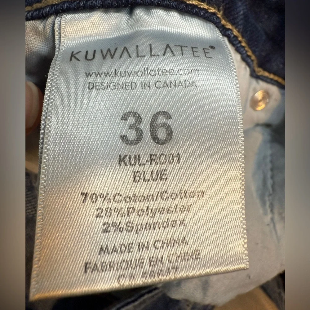 Kuwallatee Blue Paint-Splatter Denim Jeans Men’s Size 36